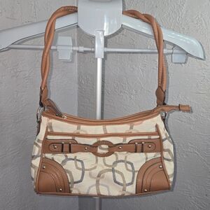 Rosetti Tan and Cream Shoulder Bag With Twisted Strap Preppy Classic